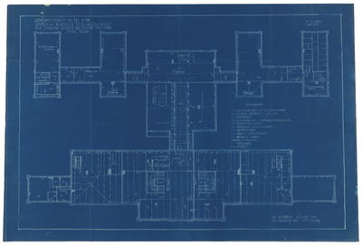 217633 Plattegrond van de zolderverdieping van het zusterhuis van het Stads- en Academisch Ziekenhuis (Catharijnesingel ...